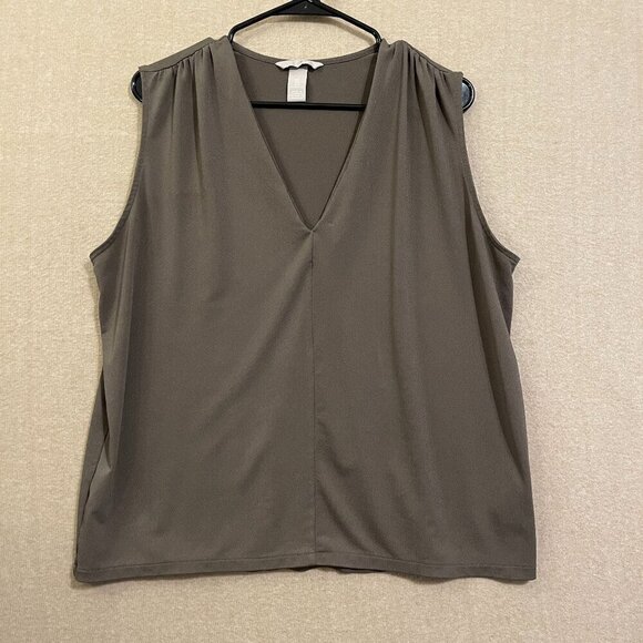 H&M Blouse Women's Large Brown Pullover Sleeveless - Picture 1 of 12